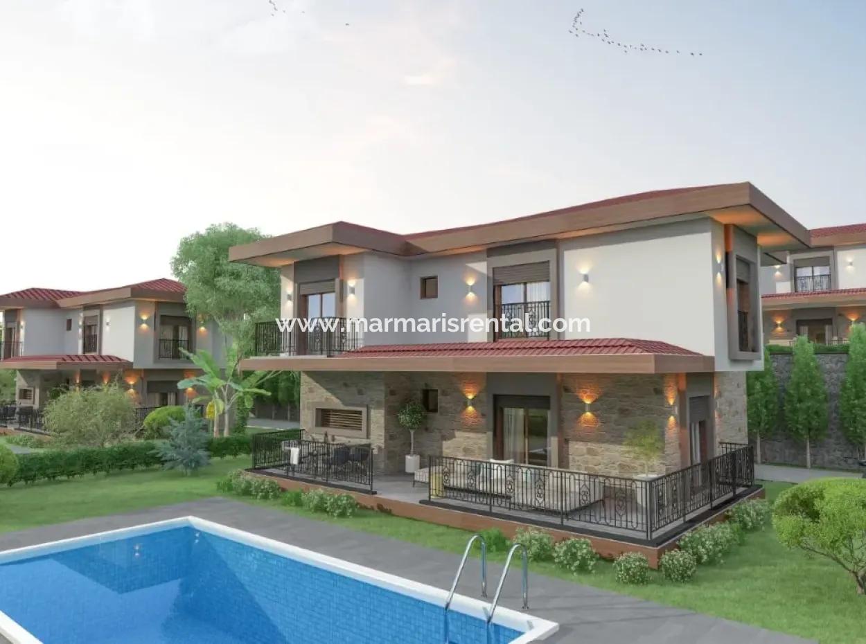 Marmaris Çetibeli 3 Rooms 1 Living Room Open Msmall Villa For Sale With A Fully Detached Pool In A 400M2 Plot