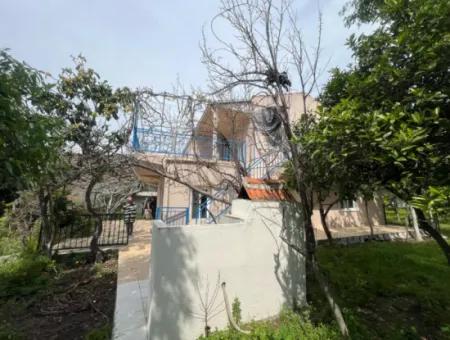 Detached House For Sale On 2000M2 Plot Of Land By The Sea In Marmaris Söğüt Neighborhood. Suitable For Tying A Boat In Front Of It.